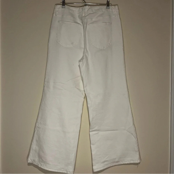 NWOT GOOD AMERICAN Good Waist Wide Leg Palazzo Pant White Jeans - Picture 5 of 16